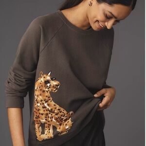 LouLou Avenue Cheetah Graphic Sweatshirt Women’s Size XL